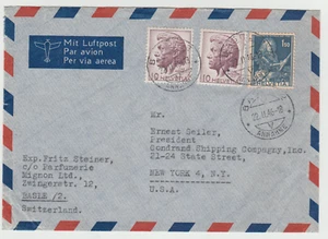 SUIZA, 1946 -1949, 3 CUBIERTAS DE AIRE A EE. UU. - Imagen 1 de 3