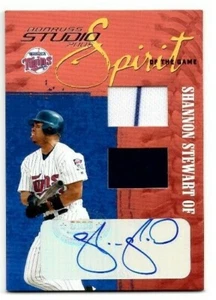 2005 Donruss Studio Spirit of the Game Combo Materials Auto Shannon Stewart /25! - Picture 1 of 2