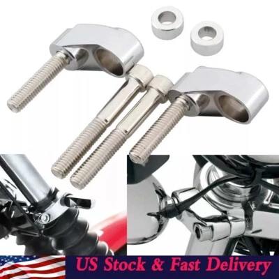 39mm-49mm Front Turn Signal Bracket Relocation Kit For Harley Softail Dyna XL - Image 1 of 4