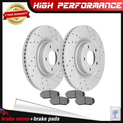 Rotores delanteros perforados + pastillas de freno para Ford Edge Lincoln MKX 2007-2012 2013 2014 Foto 1 de 4