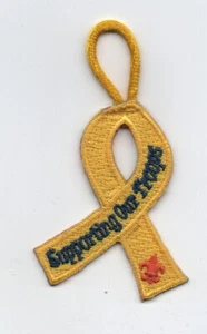 BSA "Supporting Our Troops" Ribbon Award Patch, "Scout Stuff" Backing, Mint! - Picture 1 of 2
