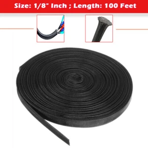 1/8" 100 pies conducto trenzado cable tejido manga manguera cubierta tubo expandible - Imagen 1 de 5