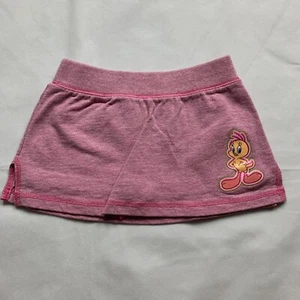 looney tunes girls skort size S 6/6X pink mini cotton summer - Picture 1 of 3