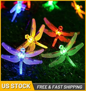 Solar Powered 20 LED String Fairy Lights Dragonfly Waterproof Outdoor Garden US - Picture 1 of 19