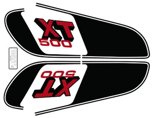 Yamaha 1979 XT500 European Fuel Tank Decal Red And Black Complete LH/RH 4-105 - Picture 1 of 1