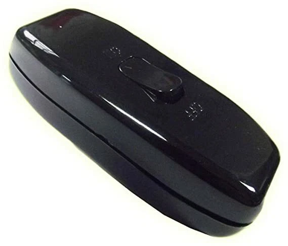 INLINE SWITCH CORD LIGHTING 6A ON/OFF TABLE LAMP DESK BLACK 3 CORE 2279B - Image 1 of 1