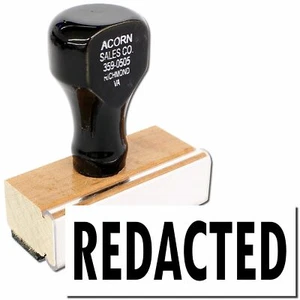 Redacted Rubber Stamp Size 1/2" Tall x 1-1/2" Wide - Picture 1 of 5