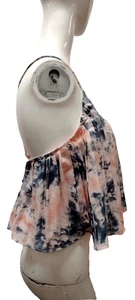 ACCORDION Top SPAGHETTI STRAPS NASTY-GIRL BUSTY SEXY PEACH GREY PARTY TOP - Picture 1 of 15