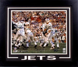 1968 1969 Jets Super Bowl 3 Champ Team signed 16x20 custom framed Joe Namath JSA - Picture 1 of 2