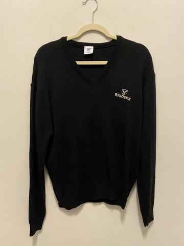 Los Angeles raiders V neck black size large long sleeve NFL Sweater excellent Cover