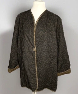 Chaqueta de Algodón Marrón Acolchada Hecha a Mano De Colección Mediana Ligera Boho Abrigo Largo M - Imagen 1 de 16