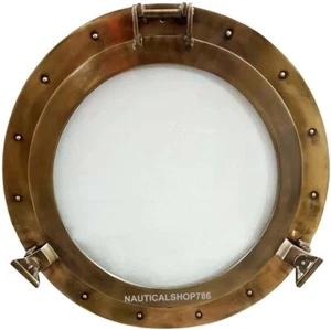 24" Antique Canal Boat Transparent Porthole-Window Ship Nautical Porthole Gift - Picture 1 of 7