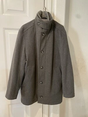 Men’s Vtg Hugo Boss Wool Blend Long Sleeve Full Zip/Button Gray Coat Size 40 R - Image 1 of 4
