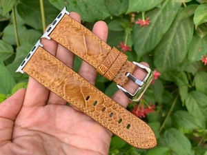 24mm/22mm Strap Band Genuine Ostrich Leather for Apple Watch 42mm/44mm - Picture 1 of 12