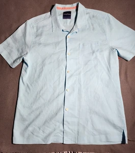 Tommy Bahama Hemd Herren Large hellblau Leinenmischung Kurzarm Knopfleiste Logo - Bild 1 von 21