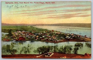 K31/ Gallipolis Ohio Postcard c1907 Flood Disaster Birdseye River 393 - Imagen 1 de 4