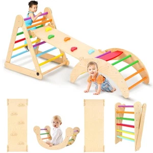 YOLEO Arrampicata per Bambini Triangolo di Arrampicata Pieghevole con Scivolo ad - Foto 1 di 9