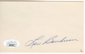 Lou Boudreau Signed Autographed Index Card Indians Red Sox HOFer JSA AR13010 - Picture 1 of 2