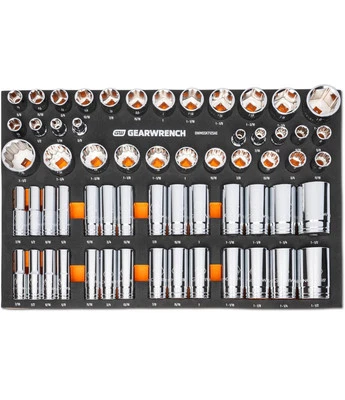 "Juego de llaves de engranajes Drive Master SAE de 60 piezas 1/2"" en bandeja de almacenamiento de espuma" Foto 1 de 4