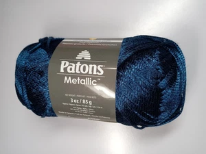 Hilo Patons Metálico Azul Acero 252 Yardas 63% Nylon 28% Acrílico 9% Lana - Imagen 1 de 2
