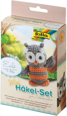 Mini Häkelset Eule Komplettset 7-9 cm groß ab 8 Jahren Geschenk - Bild 1 von 4