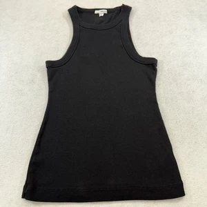 Womens Standard James Perse Rib Crew Neck Tank Top Size 0 ( US X Small ) Black - Picture 1 of 5