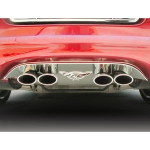 Exhaust Filler Panel 50th Flags Logo for 1997-2004 Corvette w/OE Exhaust - Picture 1 of 2