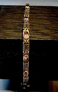 Sterling Silber Amethyst Markasit Vintage Armband 7" - Bild 1 von 16