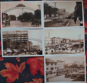 UAW BUICK STRIKE FLINT MI FAHRZEUG STADT SET GM CHEVY FOTO POSTKARTE MICHIGAN - Bild 1 von 8