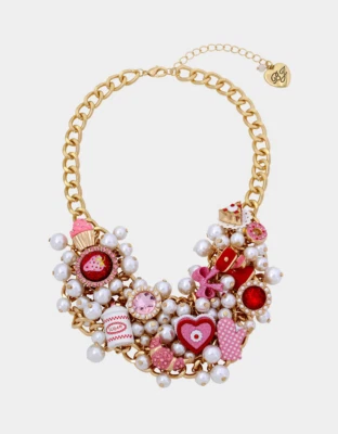 BETSEY JOHNSON BABYCAKES STATEMENT NECKLACE PINK - Image 1 of 2