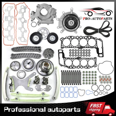 Timing Chain Kit Head Gasket For 4.7L Dodge Ram Jeep Grand Cherokee Mitsubishi - Image 1 of 4