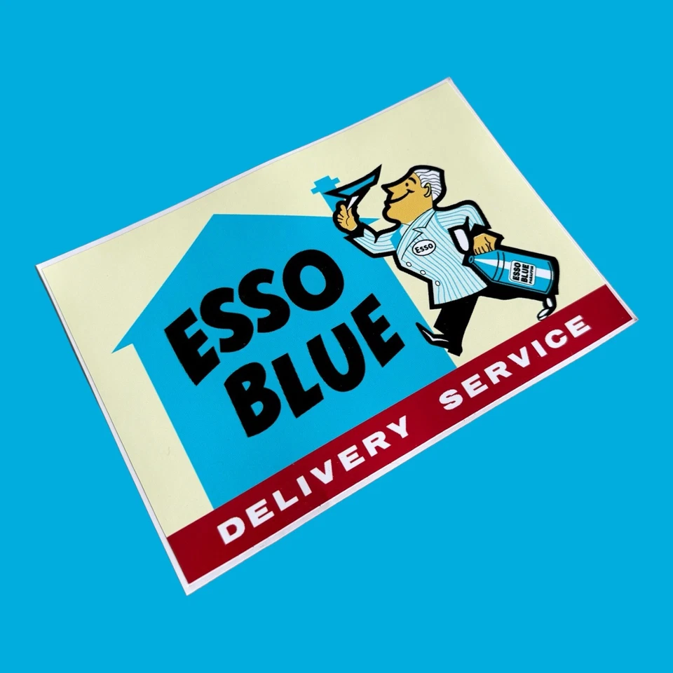 Esso Blue Man Delivery  Service vintage jug pourer Vinyl sticker Classic Valor - Image 1 of 1
