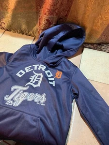 Detroit Tigers Majestic Pullover Hoodie Sweatshirt Kids Size S Small - Picture 1 of 8