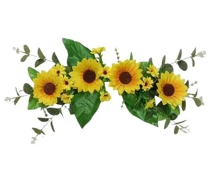 Sunflower 20" (Display-Ready) Wall Door Window Arch Swag Silk Flower Decor B2265 - Picture 1 of 4