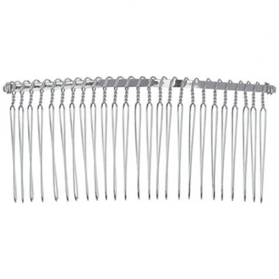 1 Pc Wire Silver Hair Comb Wedding Bridal Veil Supplies Craft DIY 4 In   - Image 1 of 2