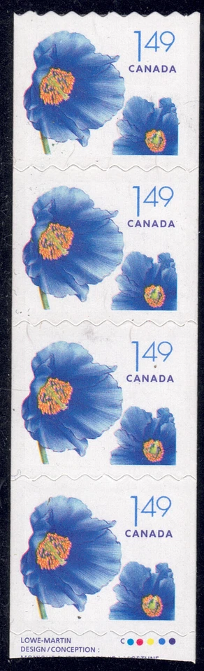 2006 Canada SC# 2131 Himalayan Blue Poppy - Coil strip of 4 M-NH -1   - Image 1 of 1
