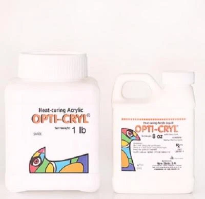 OPTI-CRYL HEAT CURING ACRYLIC ORIGINAL SHADE POWDER 1LBS + LIQUID 8OZ