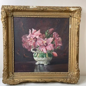George Whinnen Vintage Floral Painting Listed Artist. 1891-1950. - Picture 1 of 8