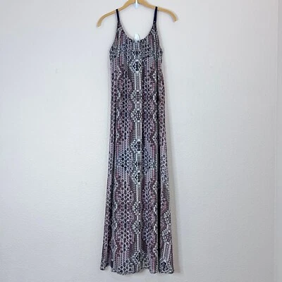 Maxi Vestido Athleta Jetty El Morro Talla M Geométrico Azteca Boho Playa Hippie Forrado Foto 1 de 4