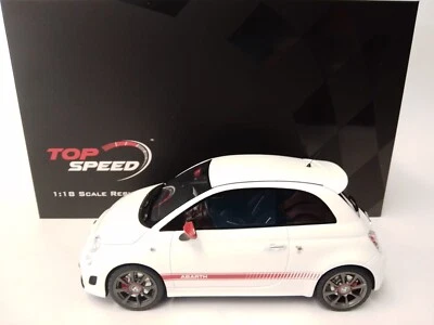 TSM Top Speed Fiat Abarth 595 gara white 1/18 TS0397 - Immagine 1 di 2