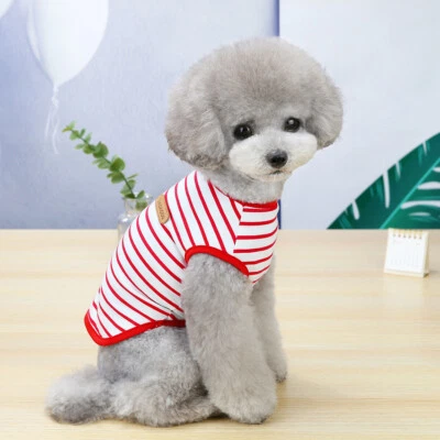Pet Clothes Cotton Vest  Striped Vest Pet Supplies Dog Vest Pet Vest Fresh Sweet - Image 1 of 4