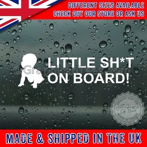 Lustiger Autoaufkleber Little Sh*t an Bord Baby Auto Fenster Vinyl Grafik Aufkleber - Bild 1 von 6