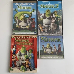 Shrek Lot 1 2 & 3 Plus Movie Soundtrack Dreamworks Lot Of 4 Mike Meyers Diaz - Picture 1 of 7