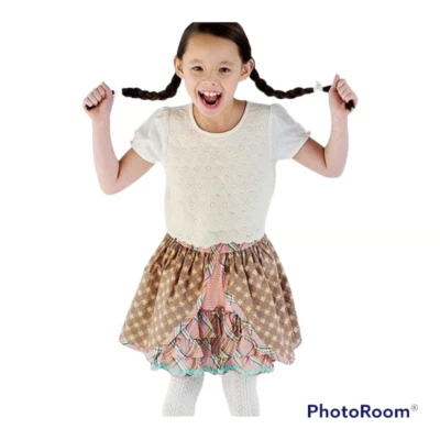 FALDA GIRATORIA MARRÓN COLECCIÓN FELIZ Y LIBRE MATILDA JANE PECAN SANDY ~ 2 NIÑOS PEQUEÑOS Foto 1 de 4