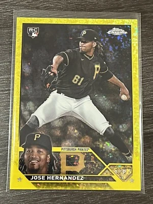 2023 Topps Chrome Atualização Jose Hernandez #USC143 RC Amarelo Mini Diamante #'d 60/75 - Imagem 1 de 2