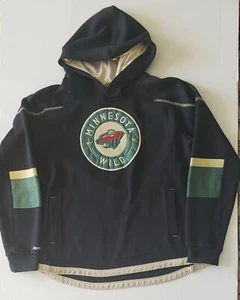 Minnesota Wild Black Hoodie Sweatshirt Youth Large 14 16 Reebok Face Off NHL - Picture 1 of 3