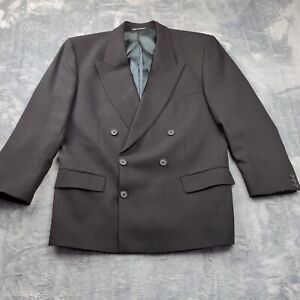 Yves St Laurent Men's YSL Black Wool Blazer Jacket Double Breasted Wool