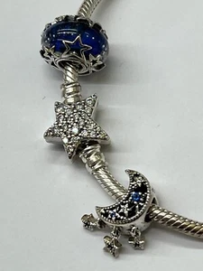 Pandora Sterling Silver 925 Charm Bracelet. 22gm 20cm - Picture 1 of 11