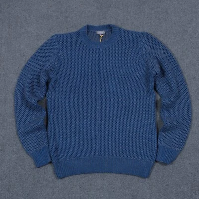 JAEGER Men's Open knit Sweater in Navy - image 1 of 4