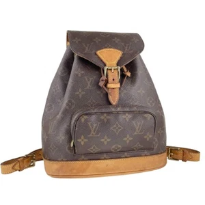 Louis Vuitton Monogram Montsouris MM Leather Fabric Brown Backpack Bag 3108 - Picture 1 of 22